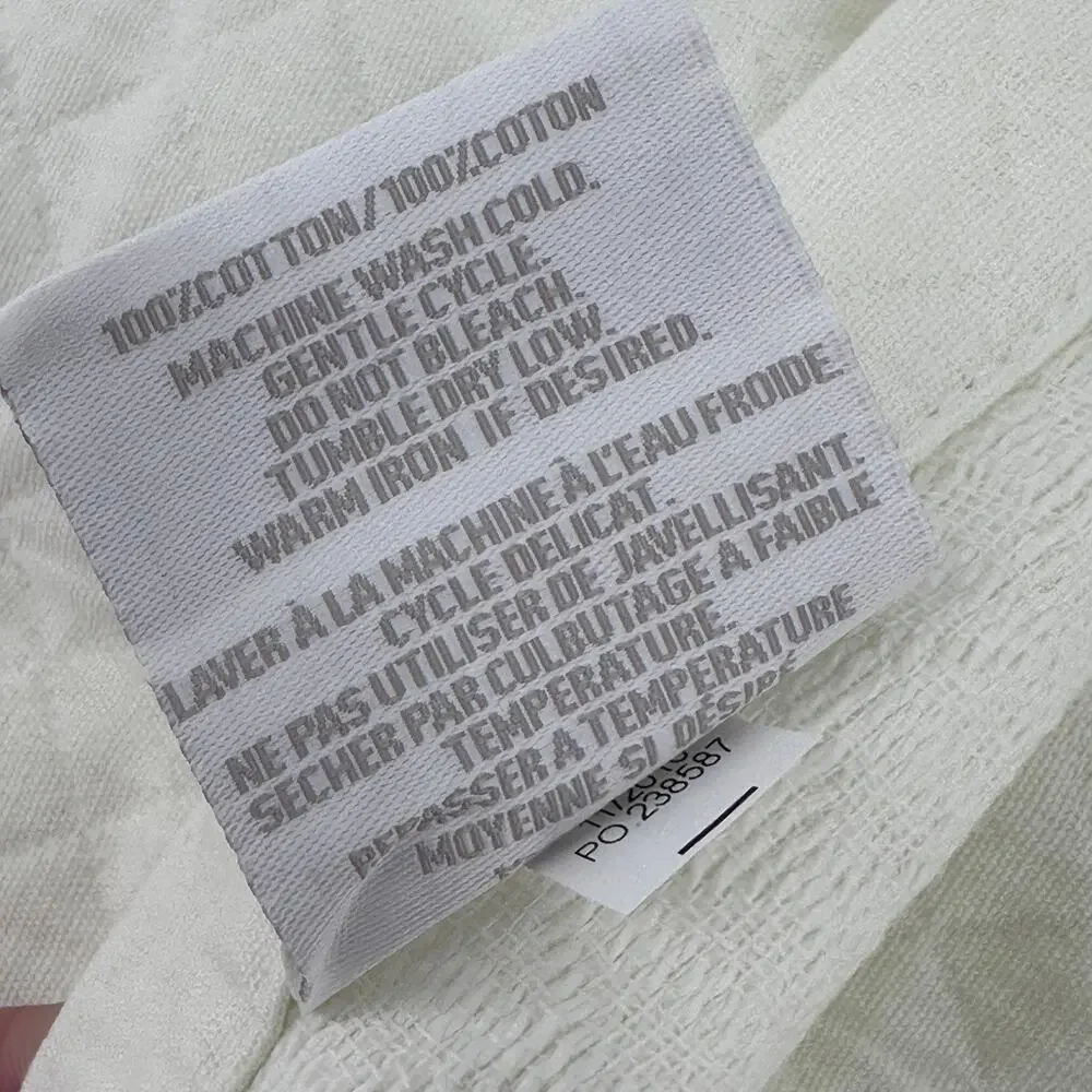 Restoration Hardware Diamond Matelasse Ivory King Size Pillow Sham